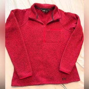 WOMENS SIZE L UNDER ARMOR COLD GEAR DEEP PINK QUARTER ZIP